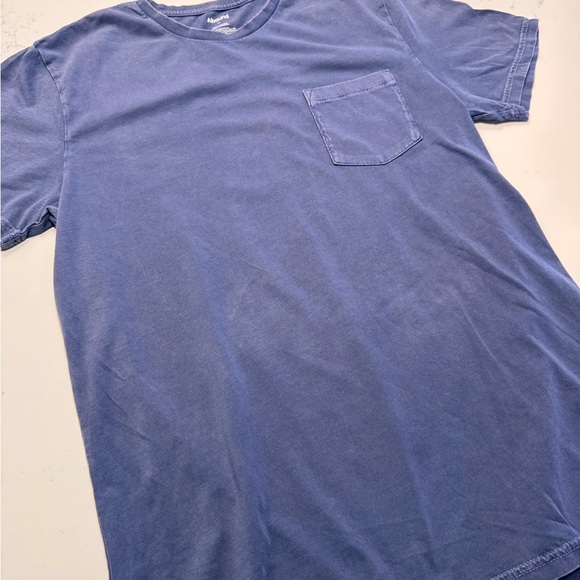 Abound men’s short sleeve pocket tshirt distressed faded blue color - Picture 4 of 8